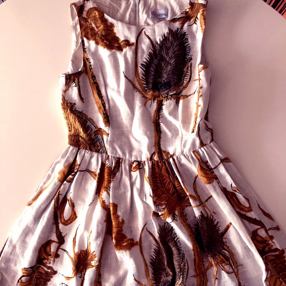 Red Valentino Thistle Print Summer Dress